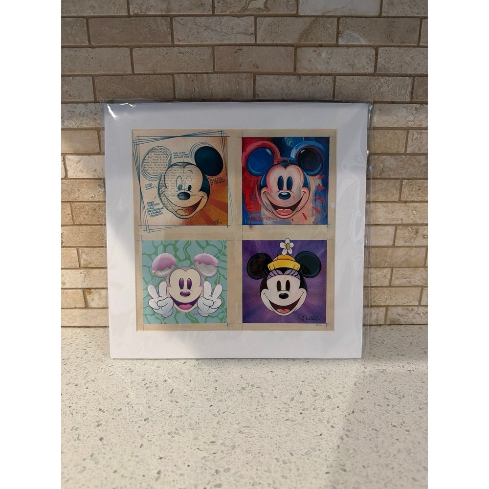 Disney Destination D23 Mickey Mouse Fine Art Lithograph 10x10 Print NEW